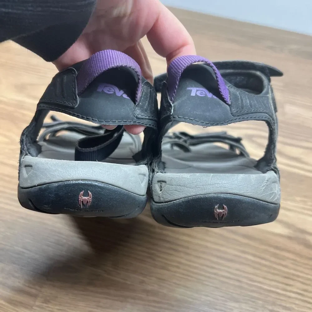 Teva‎ Tirra Hiking Sandals Womens Size 11 Black Purple Gray Fast Drying Outdoor